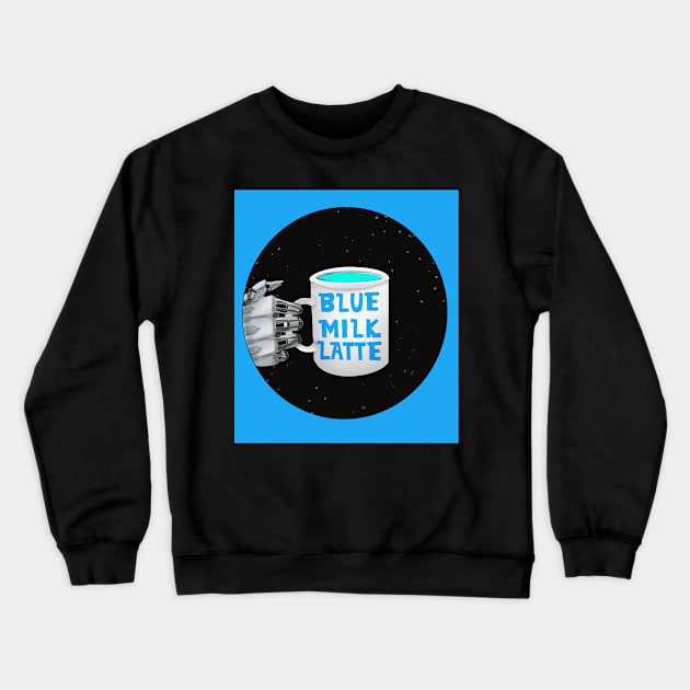 Blue Milk Latte Logo Crewneck Sweatshirt by BlueMilkLatte